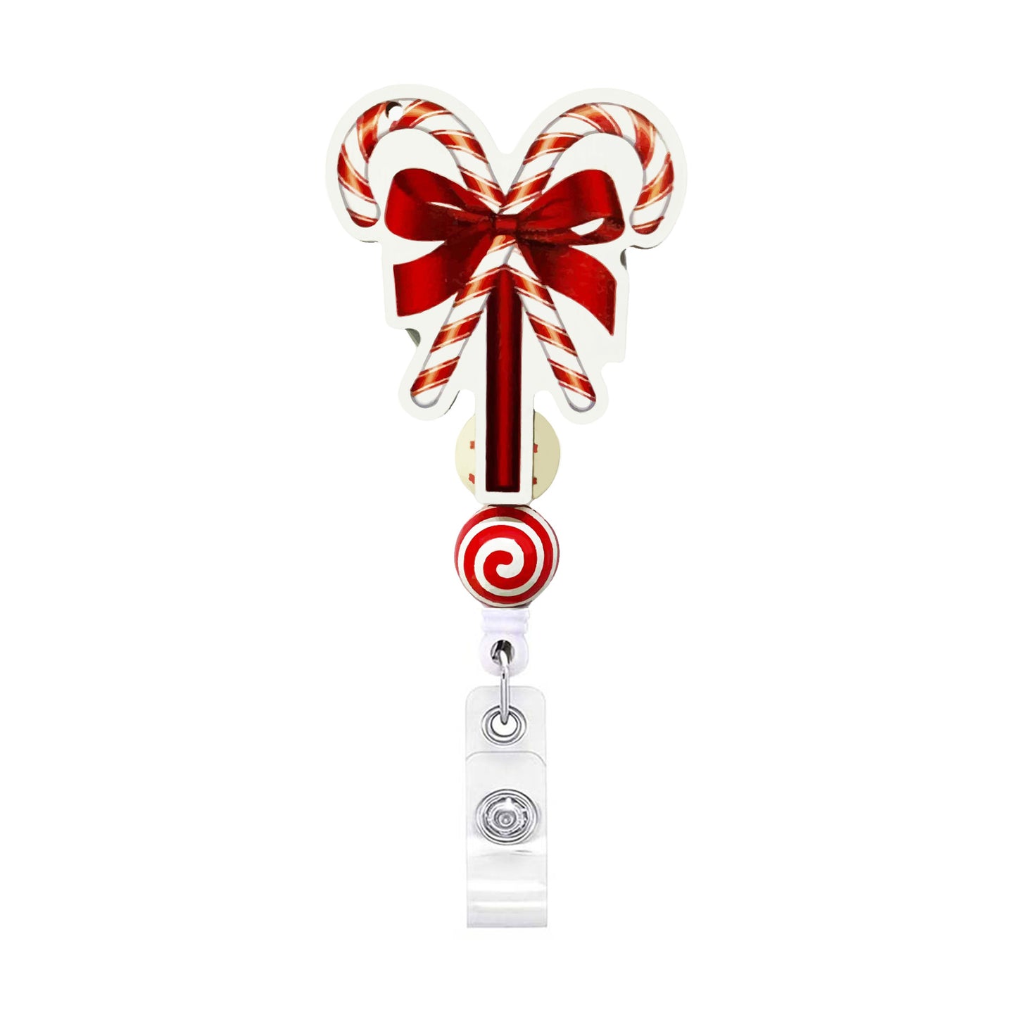 Christmas Nurse Badge Reel, Holiday Retractable ID Badge Holder, Name Badge Holder, Valentines Day Gift