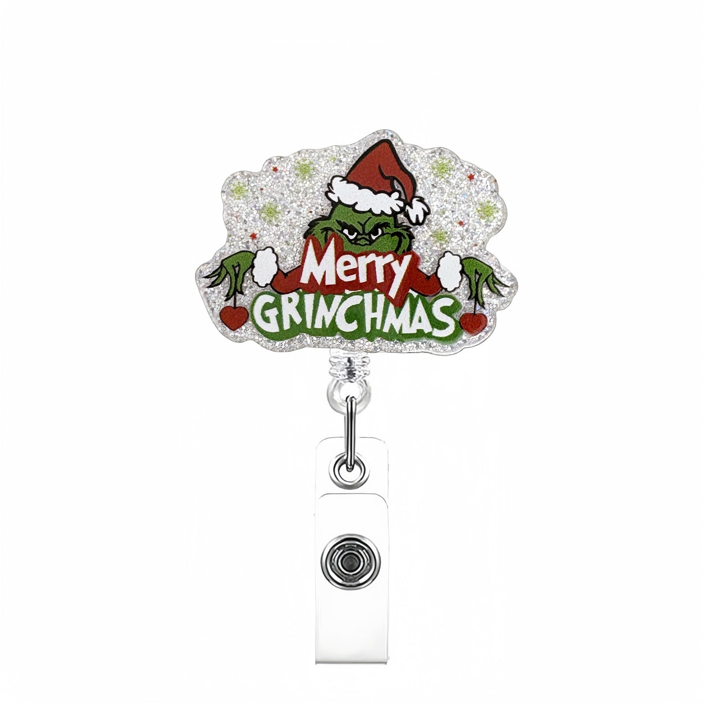 Christmas Nurse Badge Reel, Holiday Retractable ID Badge Holder, Name Badge Holder, Valentines Day Gift