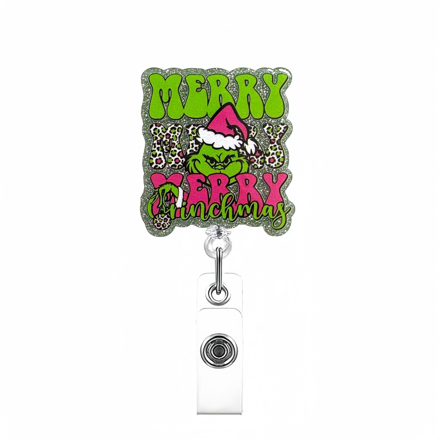 Christmas Nurse Badge Reel, Holiday Retractable ID Badge Holder, Name Badge Holder, Valentines Day Gift