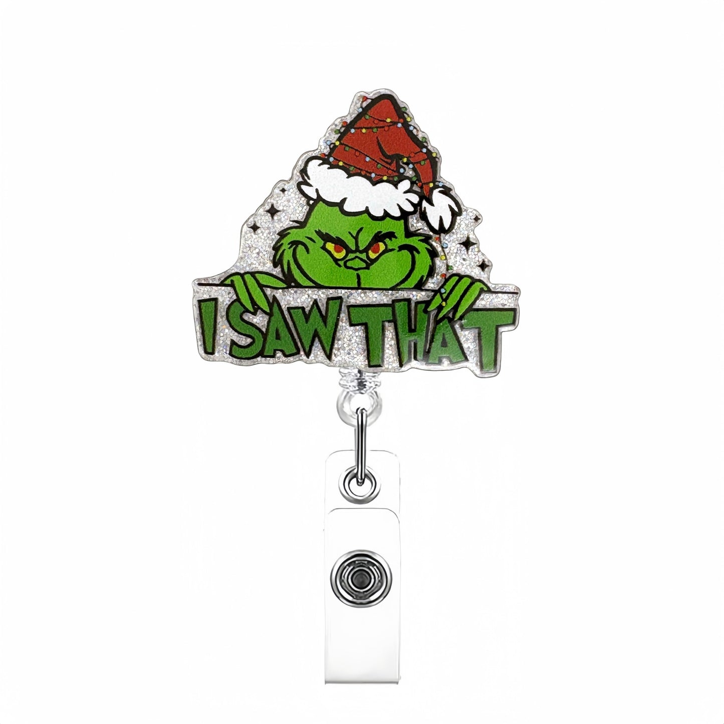 Christmas Nurse Badge Reel, Holiday Retractable ID Badge Holder, Name Badge Holder, Valentines Day Gift