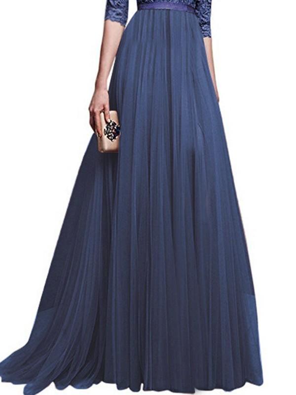 Solid Color Pleated Lace Round Neck Half-Length Women Maxi Dresses Elegant Dress Party Dress Evening Dress Ball Gown