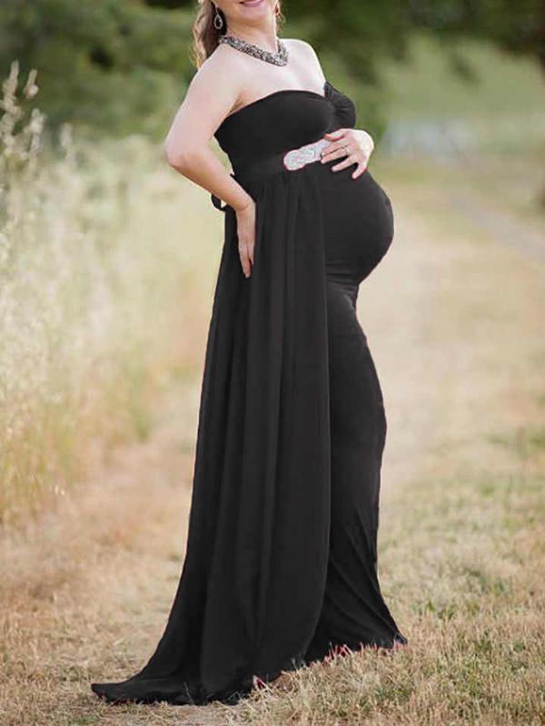 Off Shoulder Cloak Maternity For Babyshower Flowy Party Maxi Dress