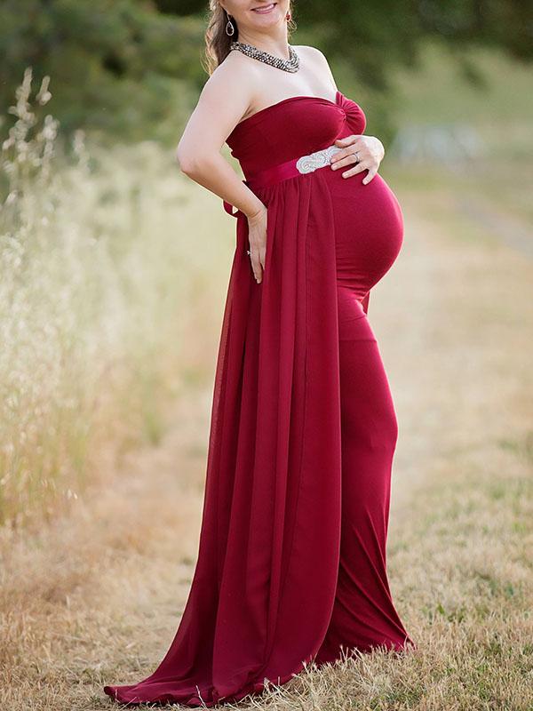 Off Shoulder Cloak Maternity For Babyshower Flowy Party Maxi Dress