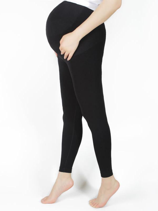 Seindeal Black Stomach Lift High Waisted Stretch Bodycon Maternity Pants for Yoga Running Bike