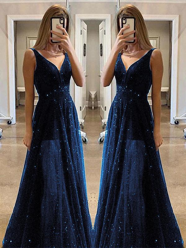Seindeal Elegant Maxi Dresses Patchwork High Waist Sequins V-Neck Sleeveless Ladies Fashion