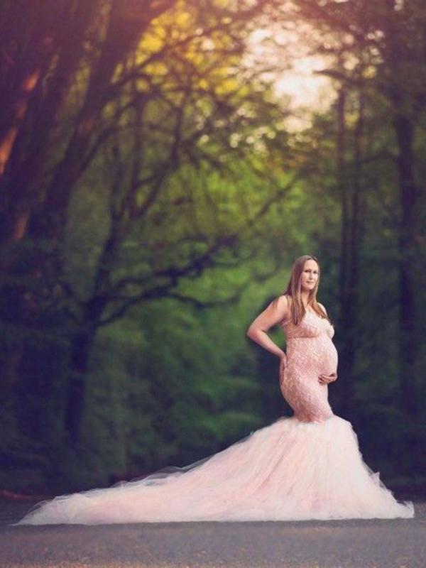 Bandeau Grenadine Mermaid Maternity For Babyshower Maxi Dress