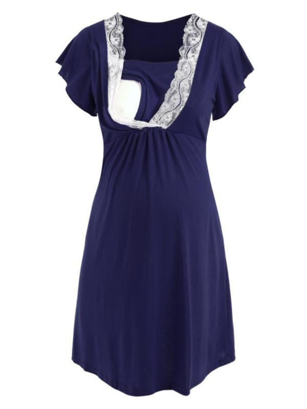 Lace Maternity and Lactant Women Fashion Midi Dress