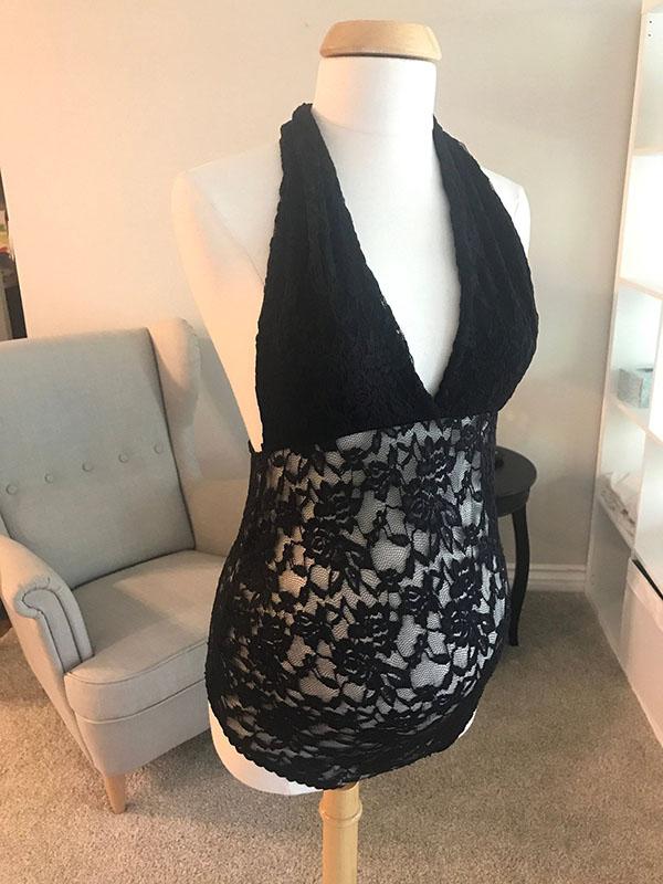 Lace Cut Out Halter Neck For Babyshower Maternity Lingerie