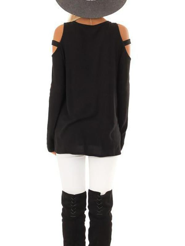 Solid Cut Out Belt Comfy Round Neck Long Sleeve Maternity T-Shirt