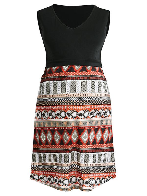 Seindeal Bohemian Print Draped Nursing Maternity Mini Dress