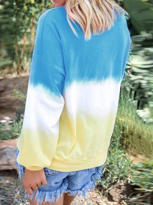 Seindeal Tie Dye Print Plus Size T-Shirt for Women Comfy Round Neck Casual Long