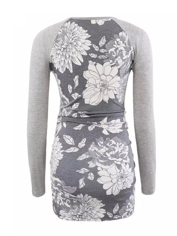 Seindeal Floral Print Fits Me Like A Glove Round Neck Casual Maternity T-Shirt