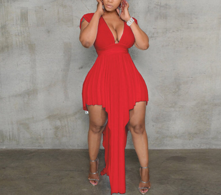 Vneck Irregular Backless Bodycon Maternity Dress