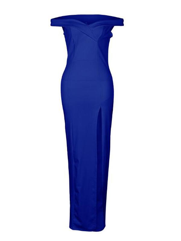 Off Shoulder Side Slit Party Maternity Maxi Dress
