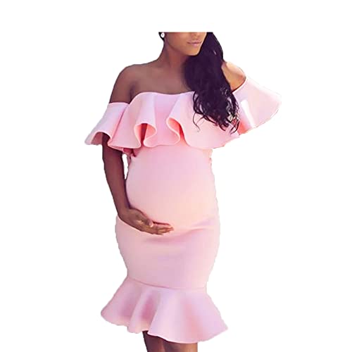 Women's Off Shoulder Short Sleeve Bodycon Midi Dress