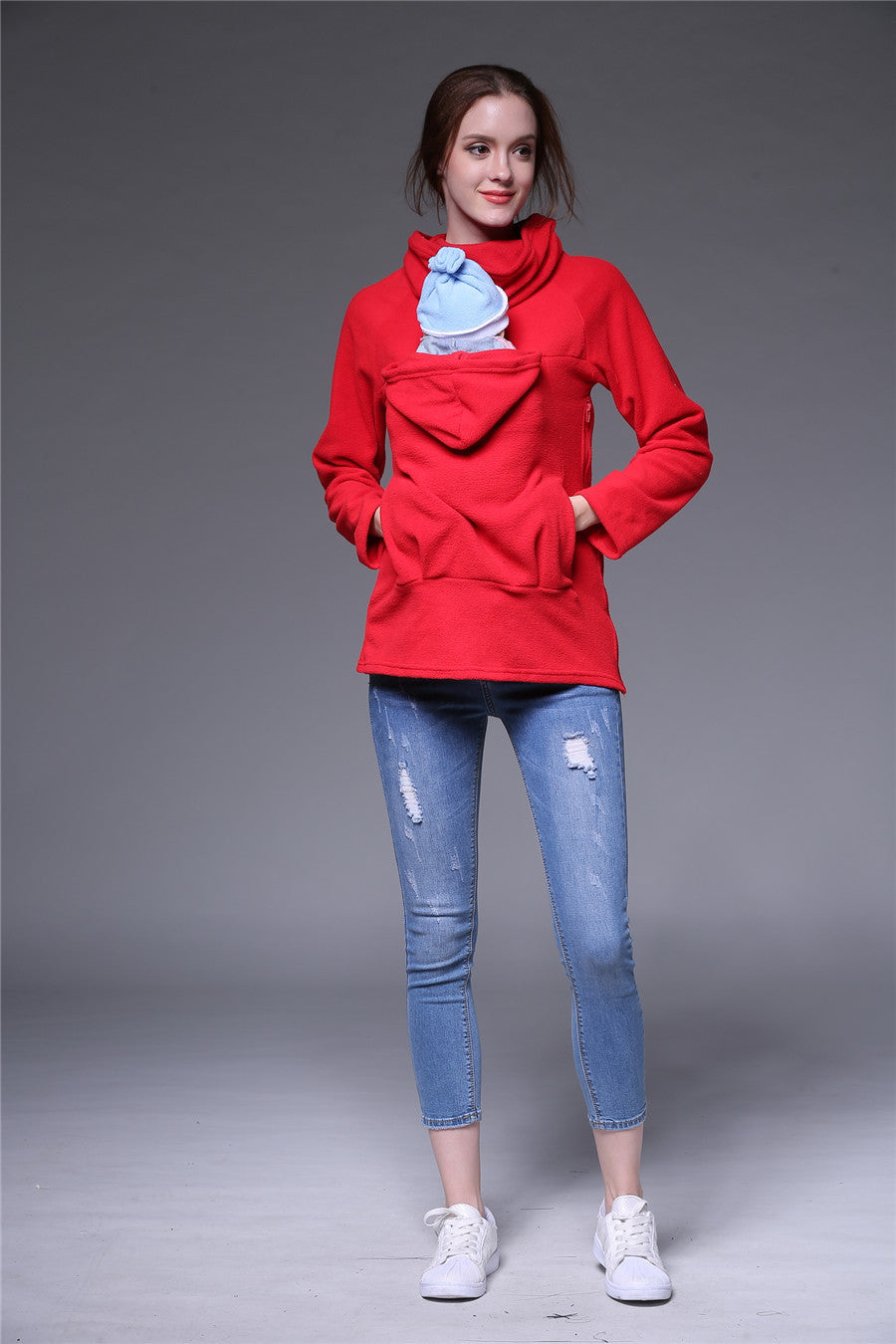 Seindeal Naketano Kangaroo Bag Long Sleeve Multi-Functional Maternity Sweatshirt