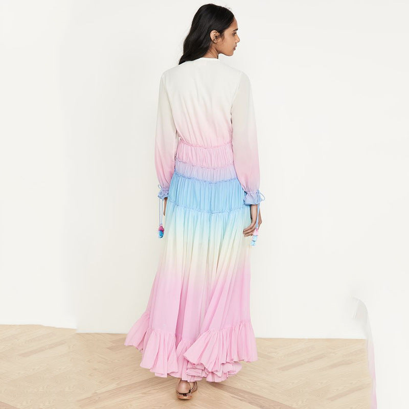 blue and pink gender reveal dress Blue & Pink Dyed Dress | Perfect Gender Reveal Dress
