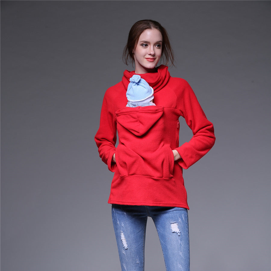 Seindeal Naketano Kangaroo Bag Long Sleeve Multi-Functional Maternity Sweatshirt