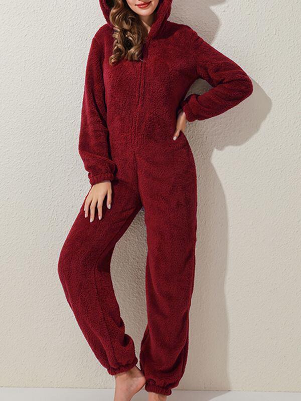 Seindeal Hoodie Romper Pajama Maternity Long Jumpsuit