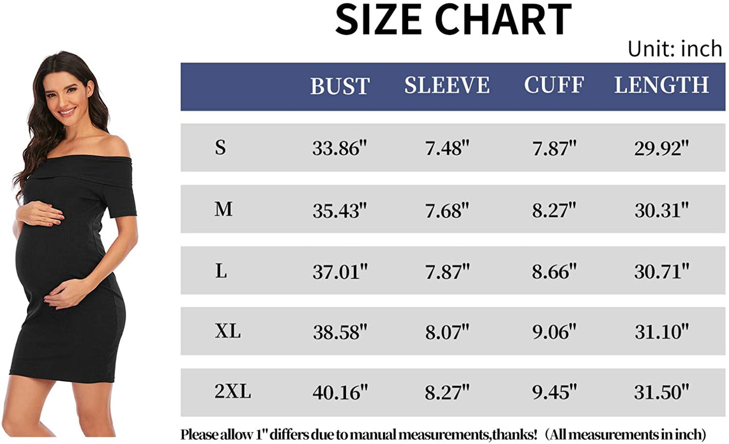 Women's Maternity Dress Off Shoulder Ruffle Sleeveless Bodycon Dress for Baby Shower