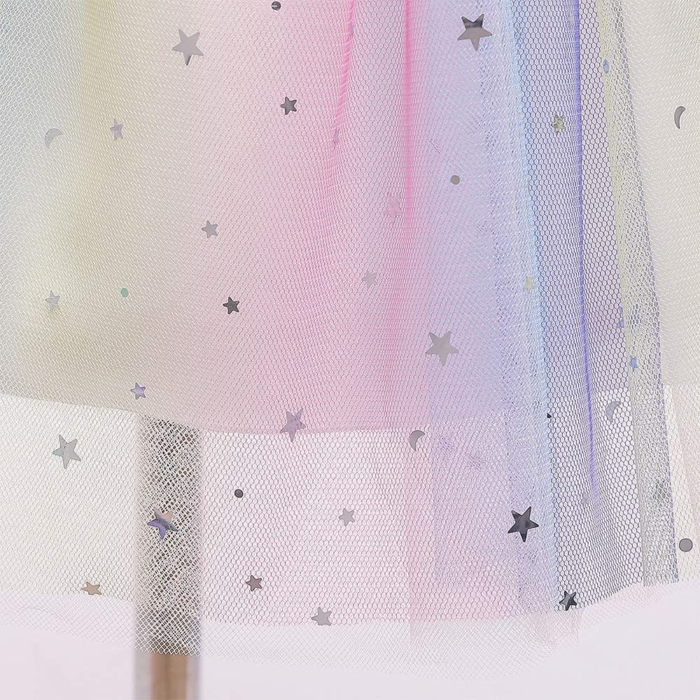 Seindeal Girls Unicorn Dress Summer Rainbow Tulle Grils' Dresses Kids Princess Dress for Cosplay Wedding Birthday Party Casual Outfits Clothing 2-10 Years