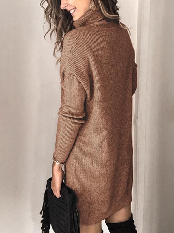 Cut Out Long Sleeve Oversized Crochet Maternity Sweater Mini Dress