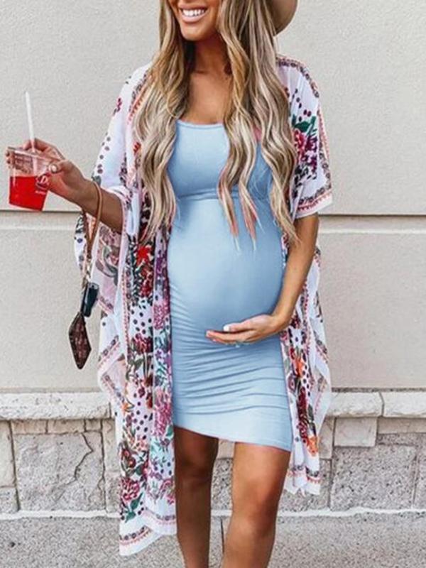 Seindeal Vest Midi Maternity Bodycon Dress Outfits for Workwear with Solid Pleated Spaghetti Strap