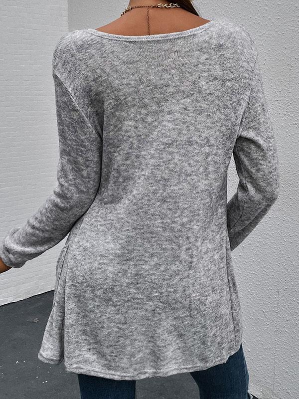 Solid Color Pockets Long Sleeve Women Fashion Cardigans Cardigan