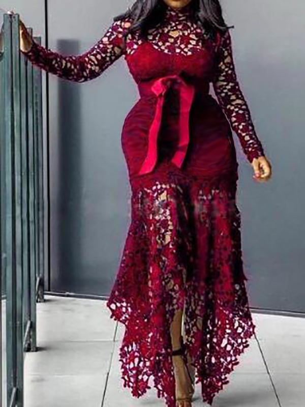 Patchwork Lace Belt Irregular Plus Size Maternity Photoshoot Bodycon Elegant Maxi Dress Halloween