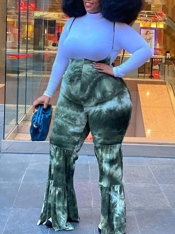 Tie Dye Bell Bottom Long Maternity Jumpsuit