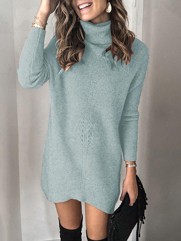 Cut Out Long Sleeve Oversized Crochet Maternity Sweater Mini Dress