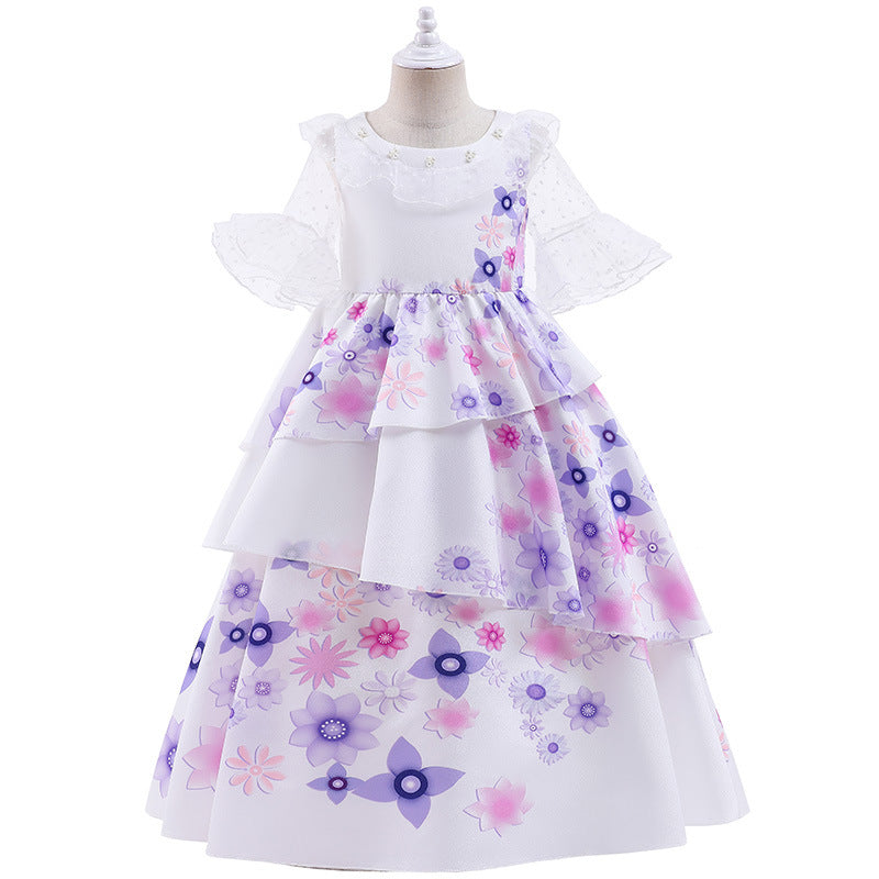 Isabella Encanto Dress Kids Princess Dress Up for Girls Party Dresses Halloween