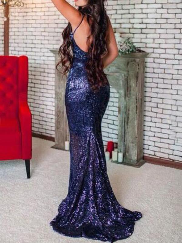 Seindeal Sequin Spaghetti Strap Bodycon Mermaid Maternity Photoshoot Dress Maxi Halloween