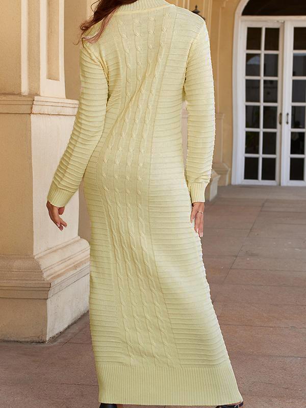 Geometric Bodycon Long Sleeve Casual Sweater Maternity Maxi Dress