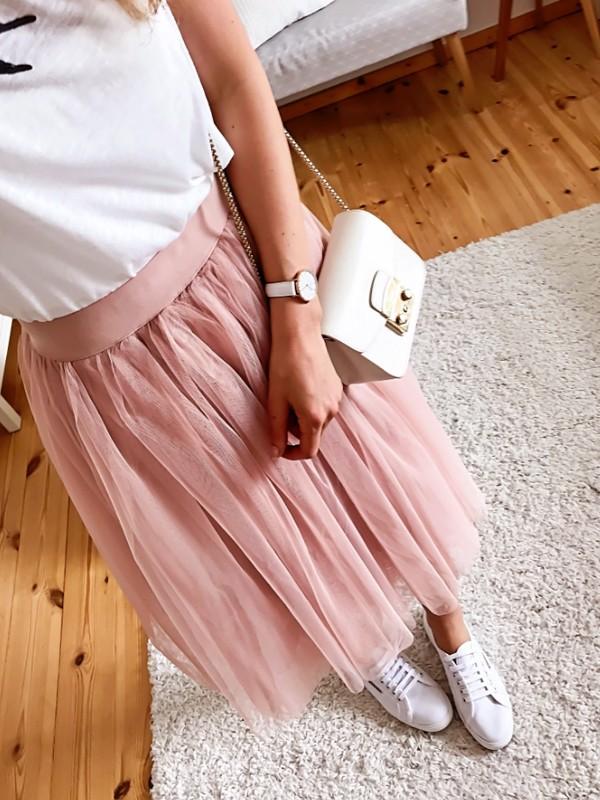 Seindeal Solid Color Mesh Graduated Long Elastic Waist Midi Skirt Women Fashion Tulle Skirt