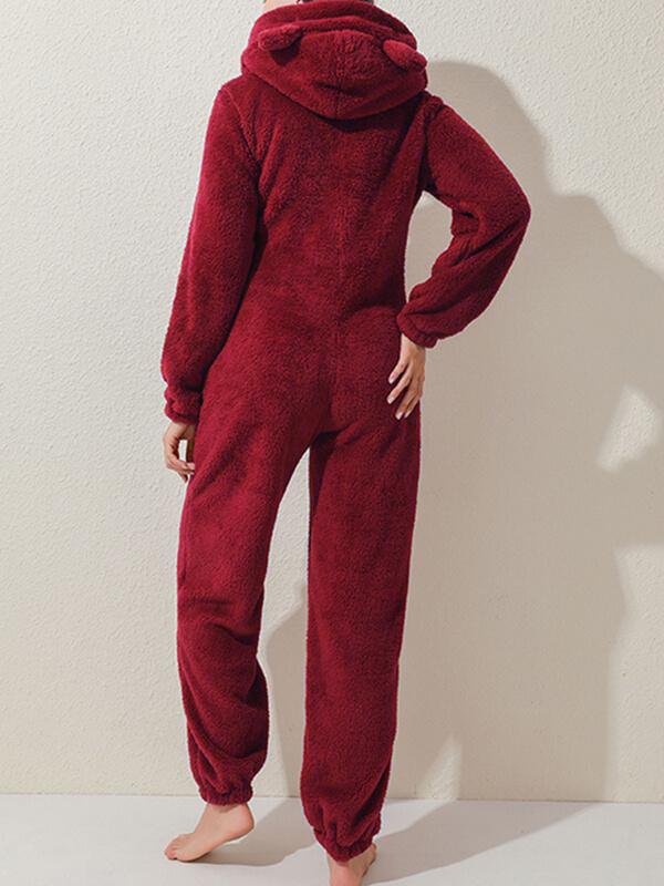 Seindeal Hoodie Romper Pajama Maternity Long Jumpsuit