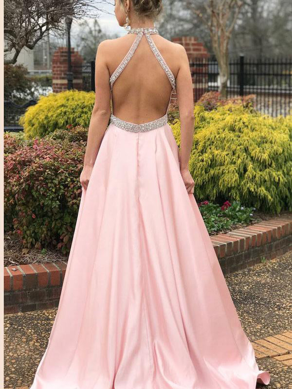 Seindeal Elegant Maxi Dresses Solid Color Patchwork Rhinestones Backless Sleeveless Women Fashion
