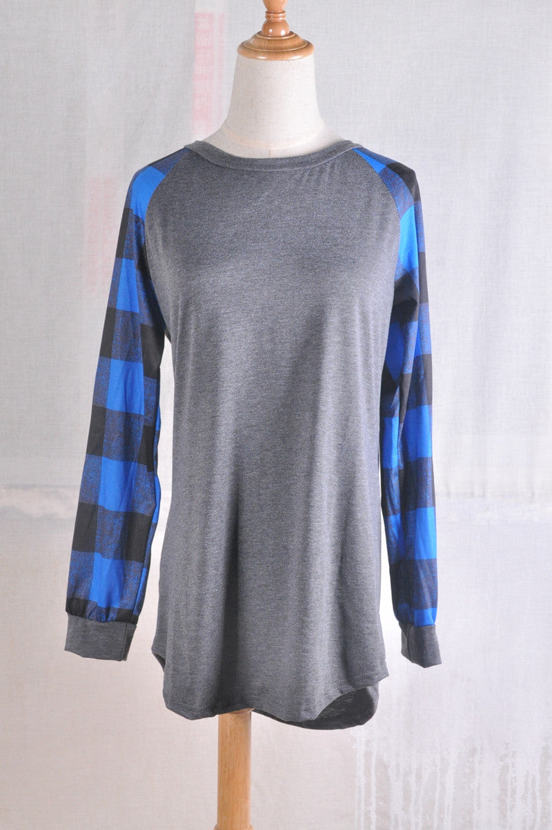 Seindeal Christmas Red Plaid Print Round Neck Plus Size Long Sleeve Maternity T-shirt