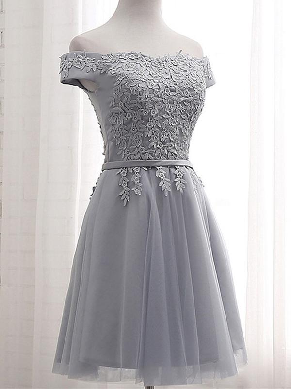 Seindeal Lace Up Off Shoulder Tutu Elegant Maid of Honor Mini Dress Party Dresses Tull Dress Women Fashion