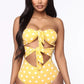 Polka Dot Bowknot Backless One Piece Dacron Cute Maternity Swimwear