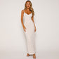Seindeal Lace Shoulder-Strap Fitted V-neck Elegant Midi Maternity Dress for Wedding Guest