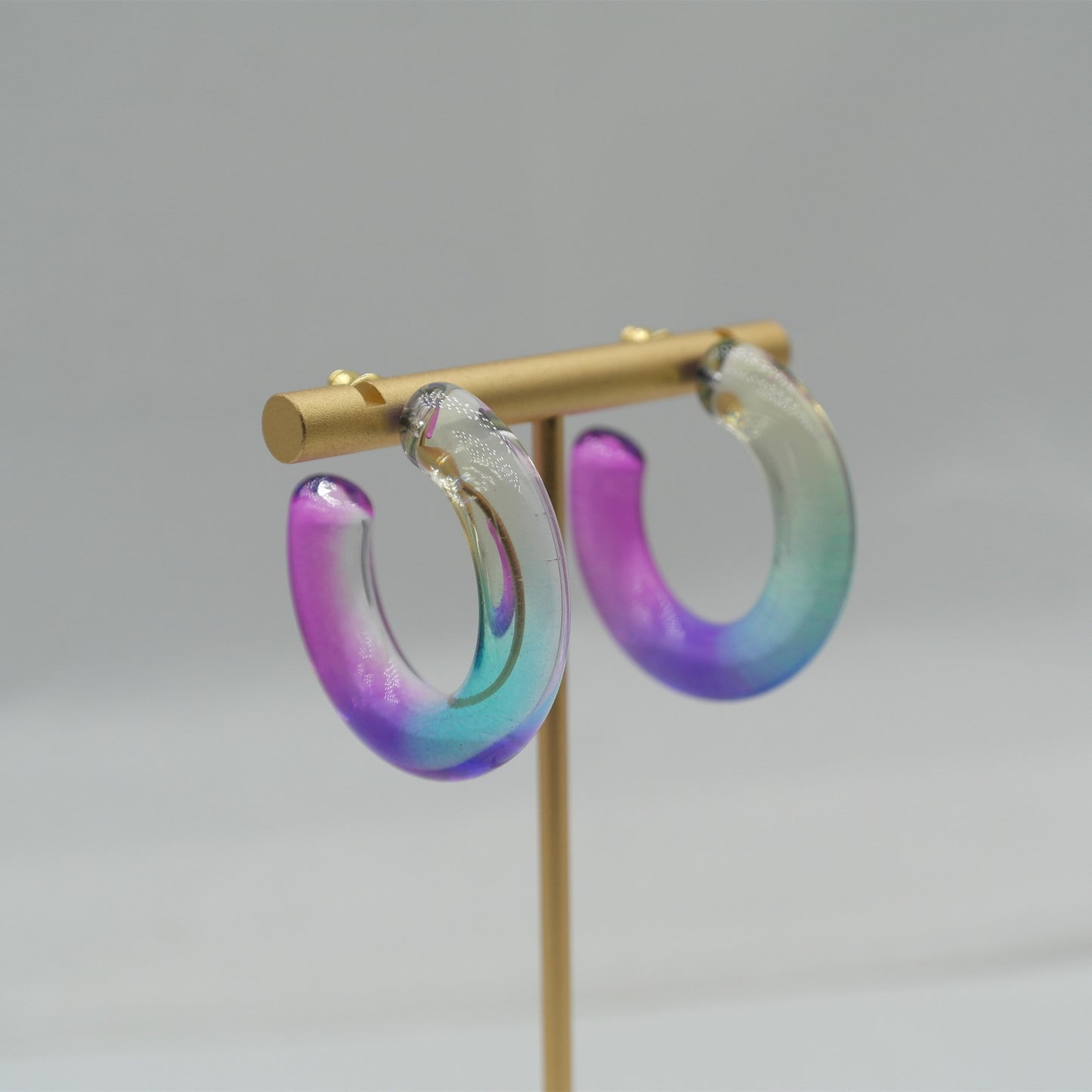 Seindeal Transparent Acrylic Candy Color C-Shaped Earrings