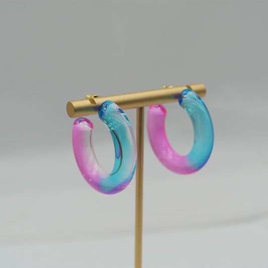 Seindeal Transparent Acrylic Candy Color C-Shaped Earrings