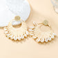 Seindeal Hoho Raffia Straw Circle Earring Shell Tassels for Holiday Beach