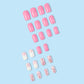 Medium-Length Square Barbie Pink Shiny Wearable Nails - Foreign Trade Fake Nail Art Stickers