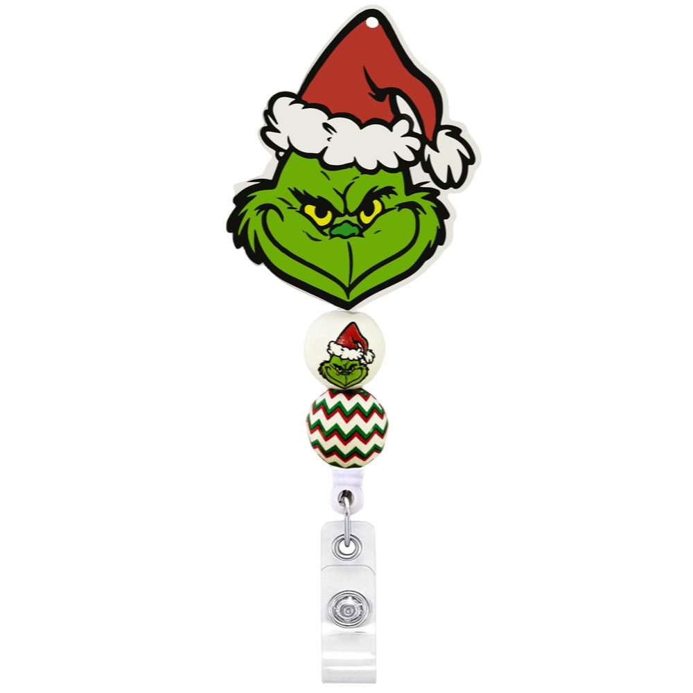 Christmas Nurse Badge Reel, Holiday Retractable ID Badge Holder, Name Badge Holder, Valentines Day Gift