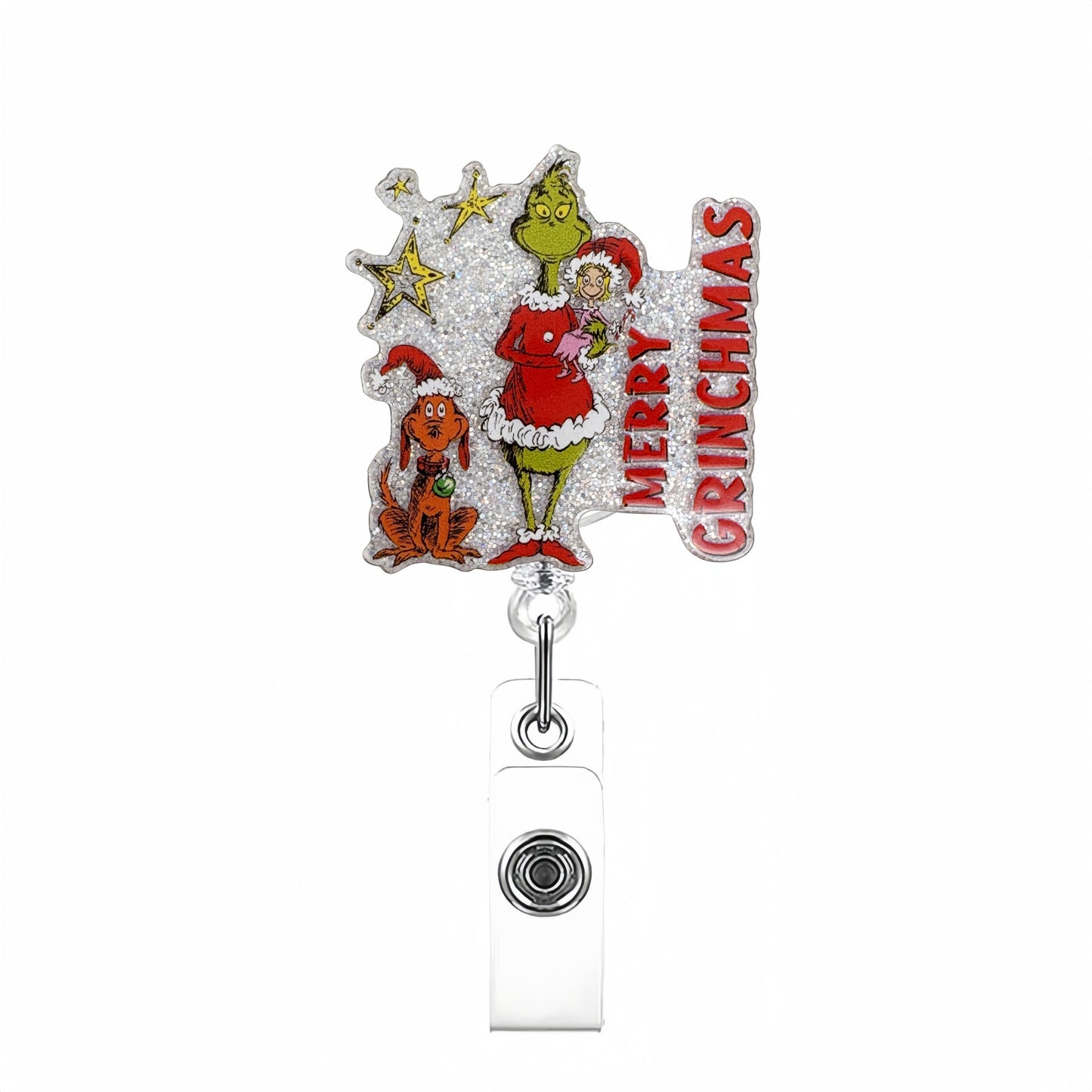 Christmas Nurse Badge Reel, Holiday Retractable ID Badge Holder, Name Badge Holder, Valentines Day Gift