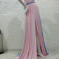 Pink&Blue Lace Backless Side Slit Gender Reveal Cute Maternity Maxi Dress for Photoshoot