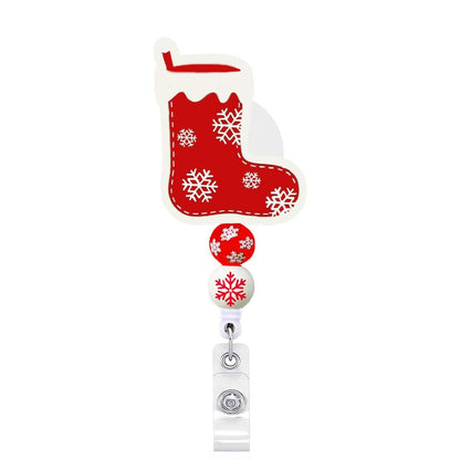 Christmas Nurse Badge Reel, Holiday Retractable ID Badge Holder, Name Badge Holder, Valentines Day Gift