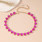 Rose Barbie Pink and White Heart Glass Crystal Waterdrop Collar Necklace - Exaggerated Evening Accessory Crystal Necklace